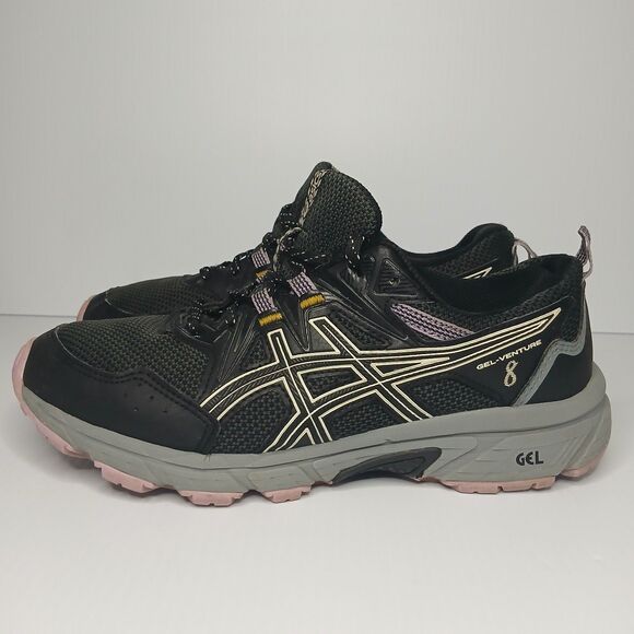 ASICS Women's Gel-Venture 8 Trail Running Shoes Black Size 8.5 Wide - Picture 1 of 9